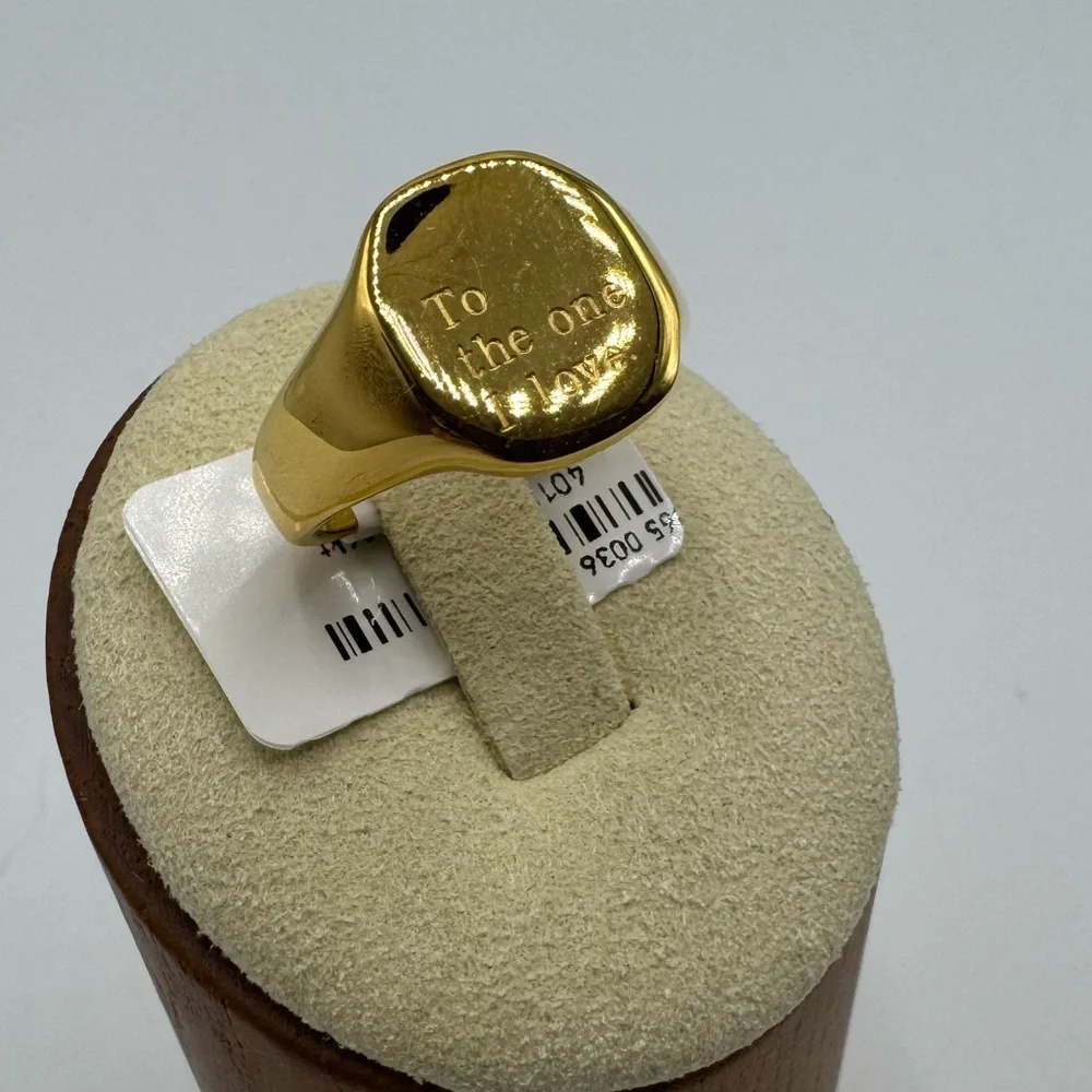 14k “To the One I Love” Signet Ring - Picture 2 of 6